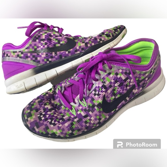 Nike Free TR Fit 5 Womens Sz 8 Running Shoe Purple / Black / Green Lightweight - Picture 1 of 15
